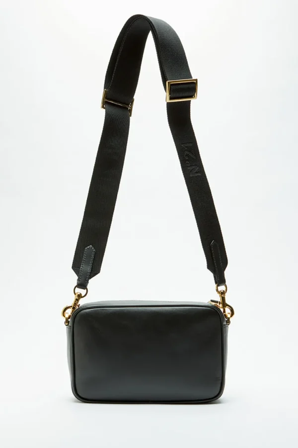 Borsa a tracolla N21 da donna in pelle nera camera bag