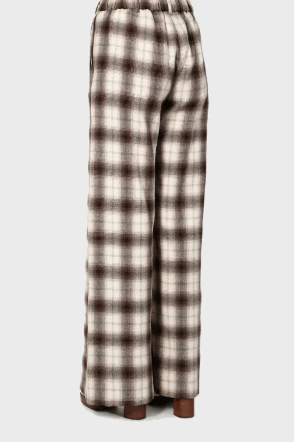 Pantalone Diega da donna in tessuto color beige e marrone piedro 7642